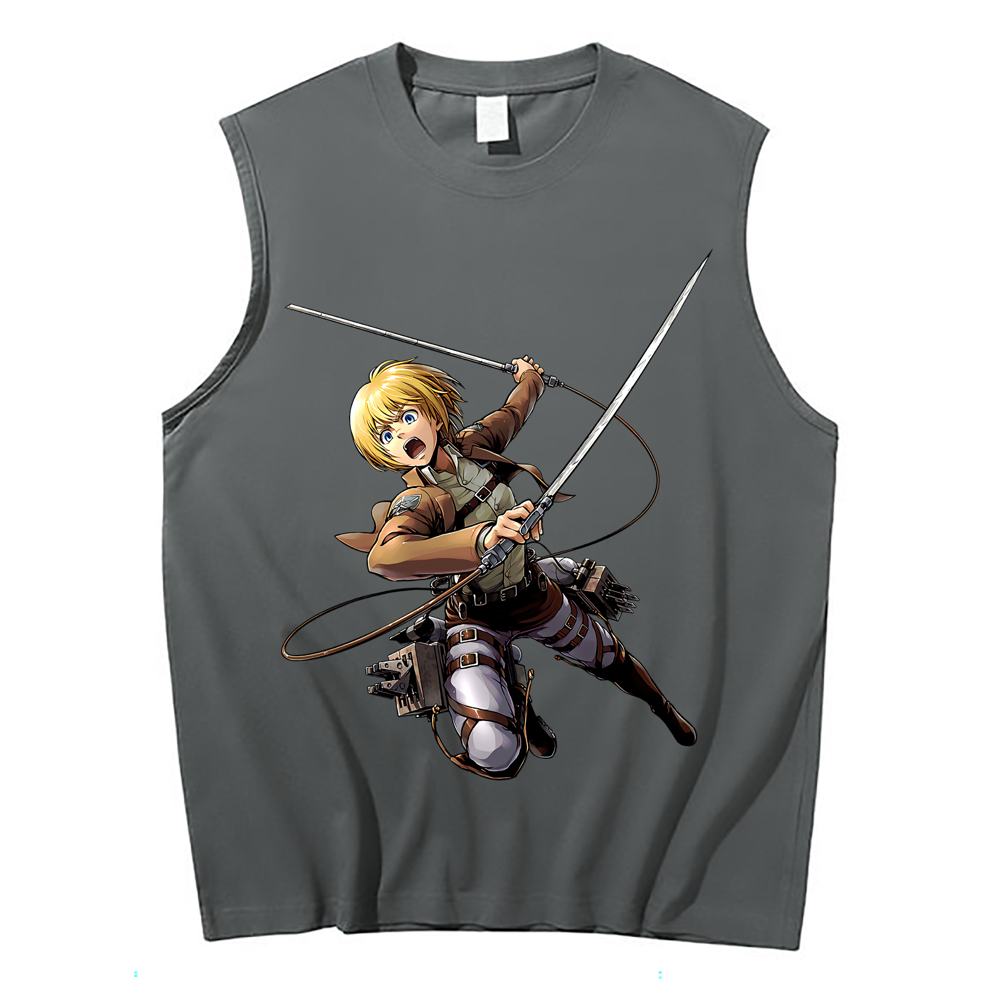 （画像用） 進撃の巨人 アルミン·アルレルト Attack on Titan Armin Arlert コットン100％タンクトップ（フロントプリント）